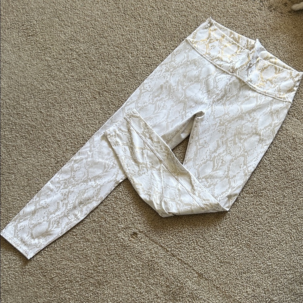 Fabletics White Snake Print Leggings
